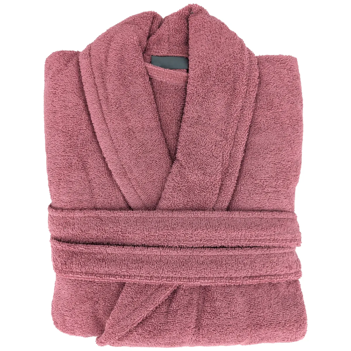 Peignoir Col Châle Naia Éponge Coton Taille L Rose Bois De Rose