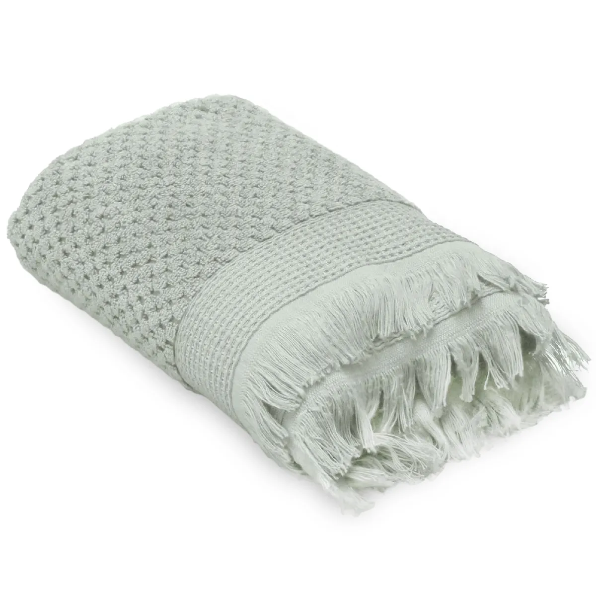 Serviette De Toilette 50x90 Cm Tethys Micro-coton Vert Lichen