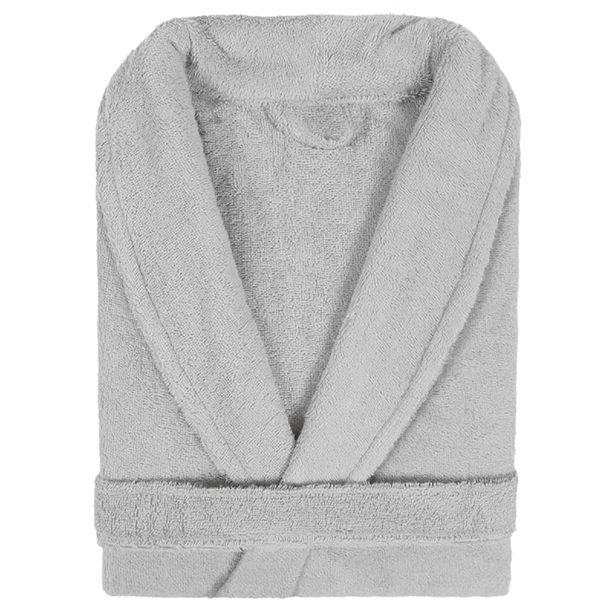 Peignoir Col Châle Adulte Pure Coton M Gris Argent