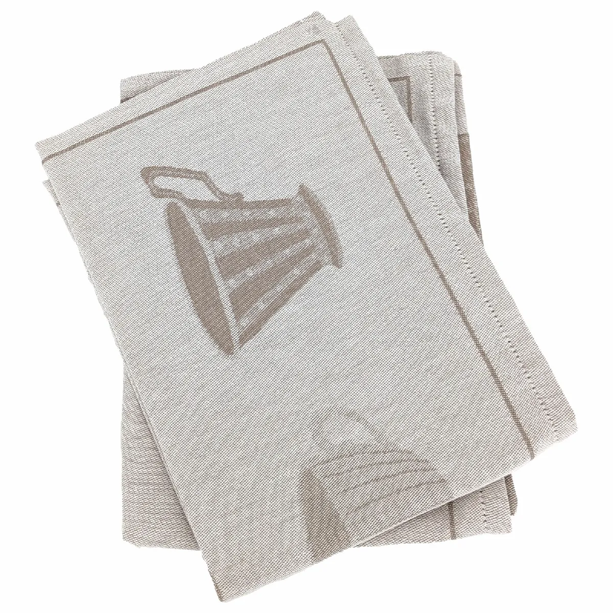 Lot De 2 Torchons De Cuisine Pur Coton 50x70 Cm Delicara Beige