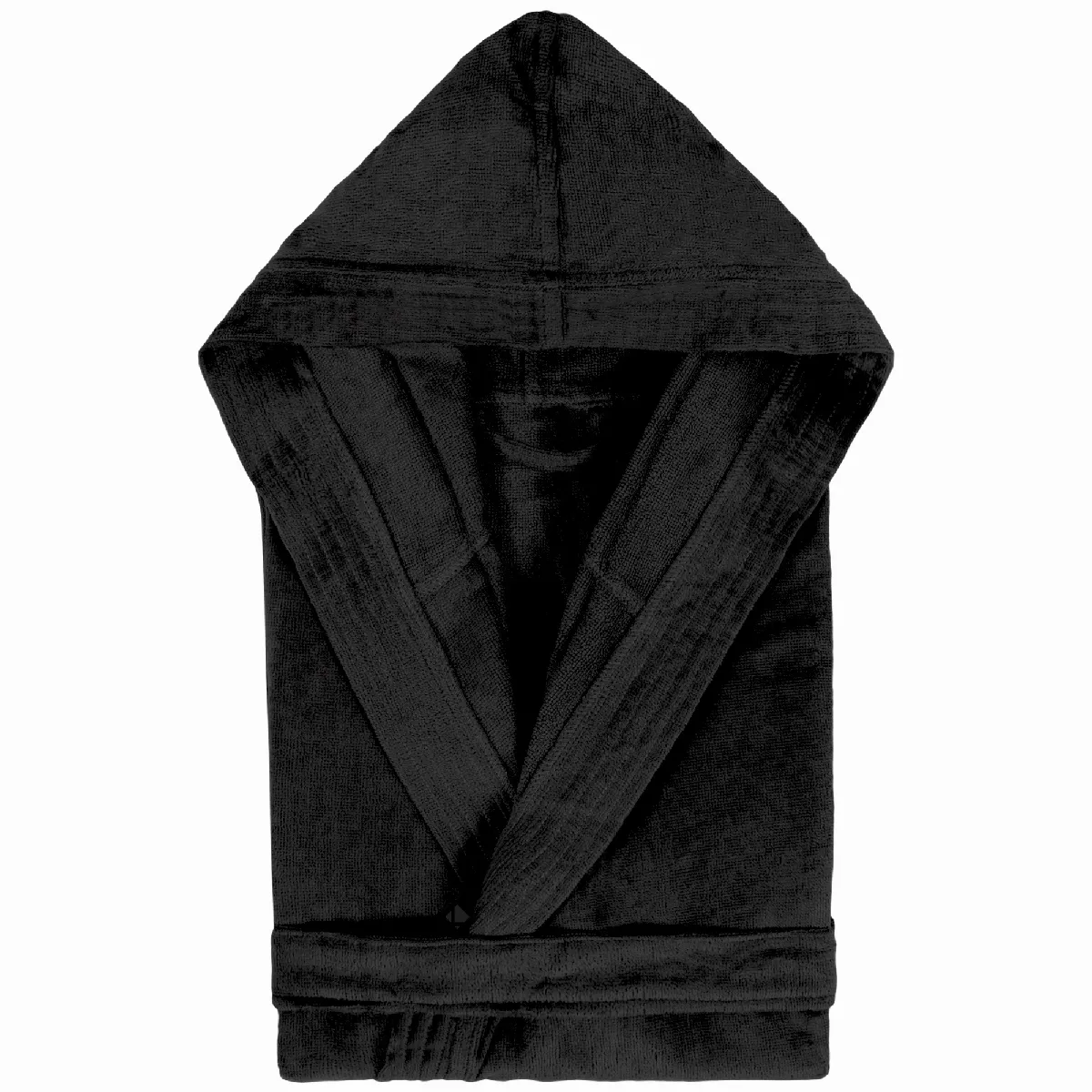 Peignoir À Capuche Adulte Cool Coton M Velours Noir