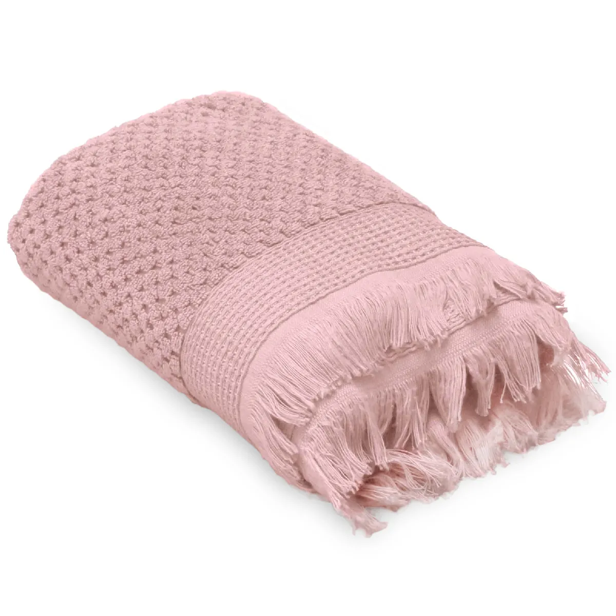 Drap De Douche Jacquard 550 G/m² 70x130 Cm Tethys Micro-coton Rose