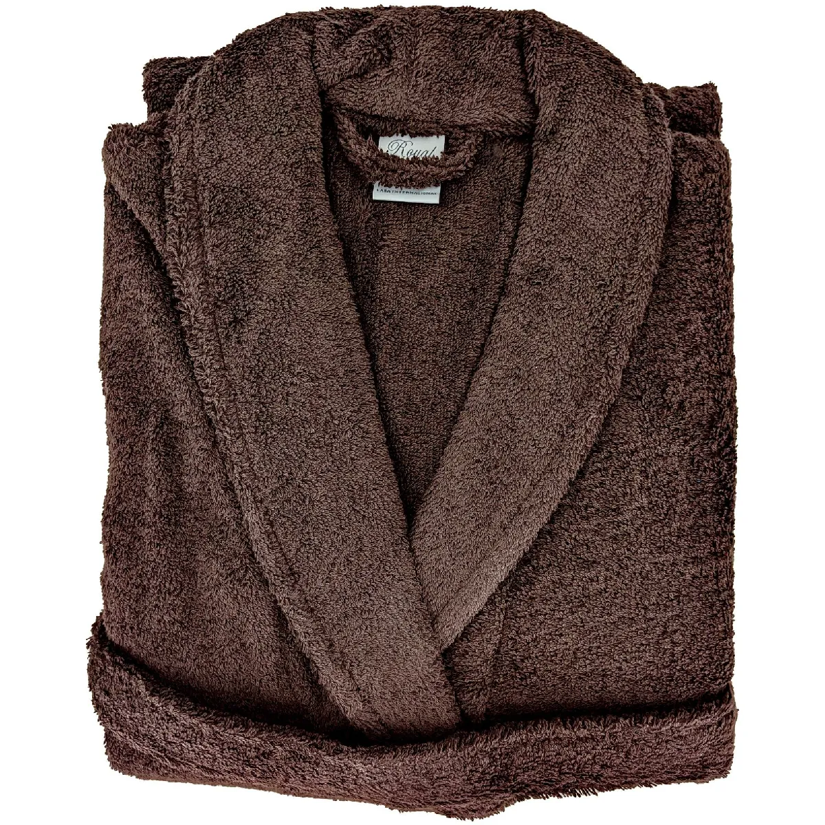 Peignoir Col Châle Royal Cresent Éponge Coton Taille L Marron Taupe