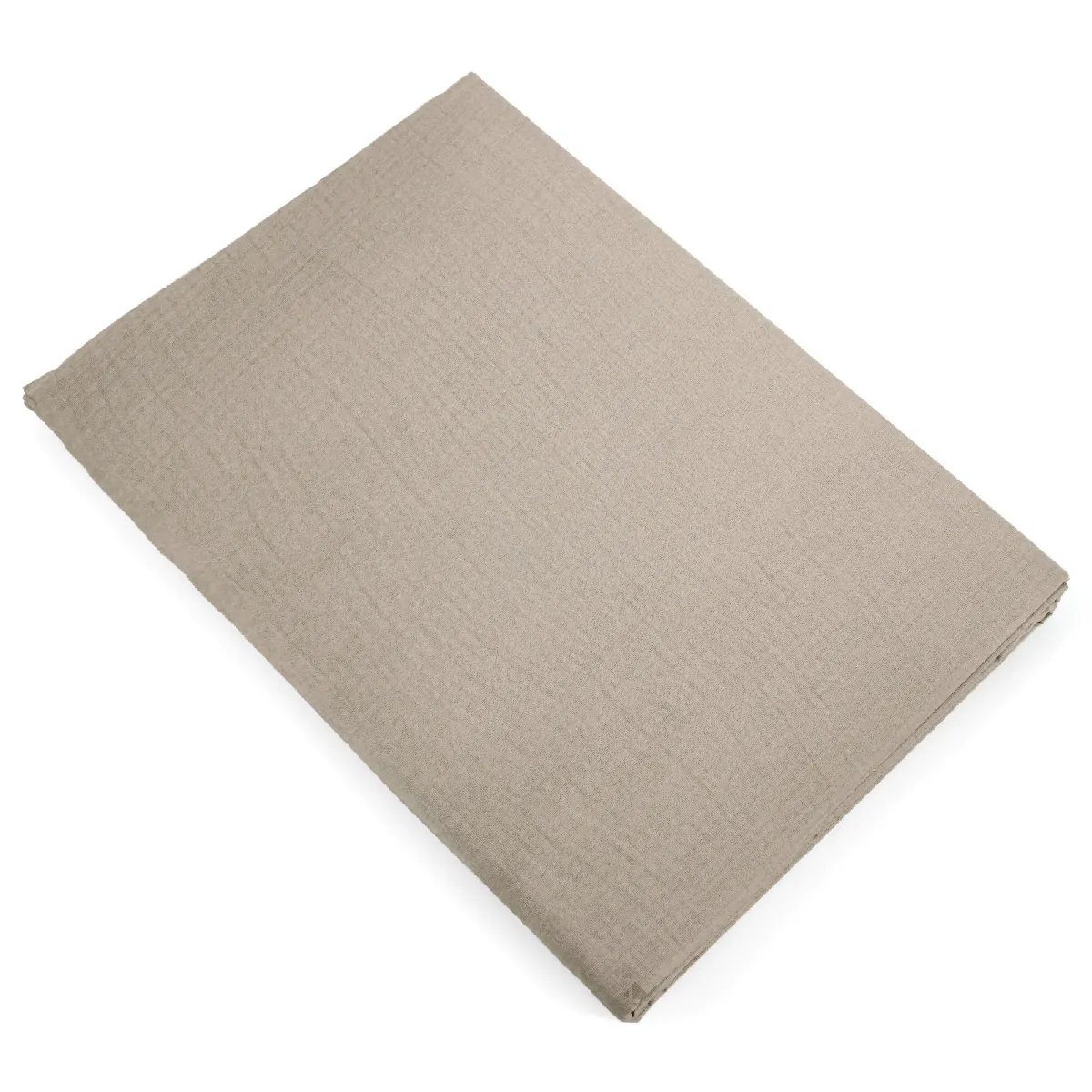 Drap Plat 270x300 Cm Mousseline De Coton Milos Beige Chanvre