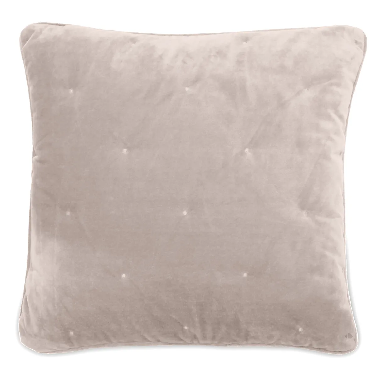 Housse De Coussin 45x45 Gipsy Velours Piquage Points Brodés Blanc Naturel