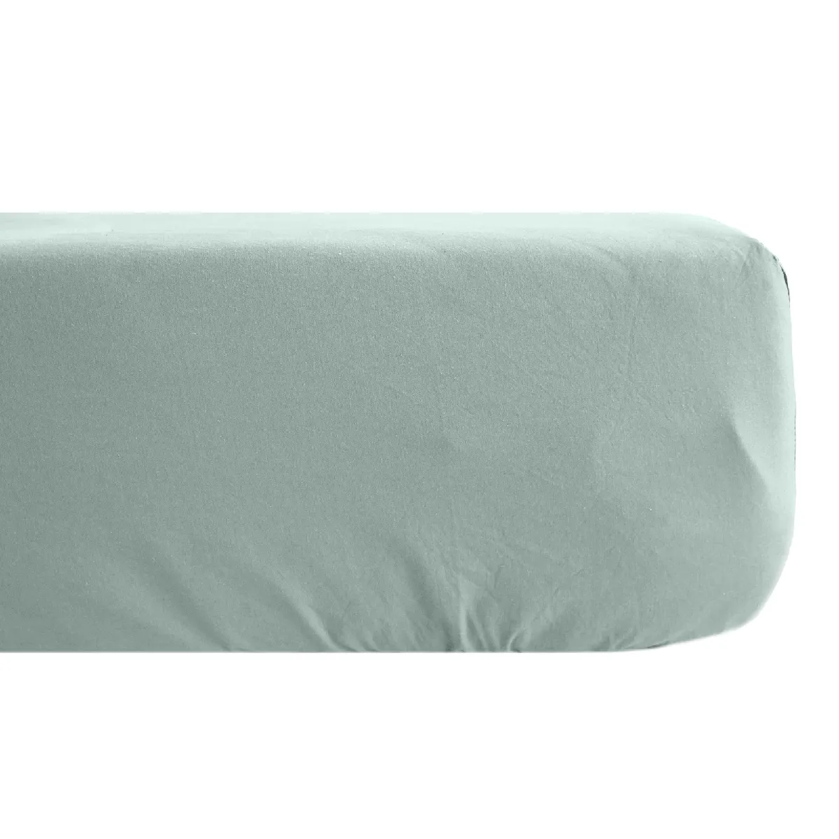 Drap Housse 140x190 Cm Mousseline De Coton Opera Vert Lichen
