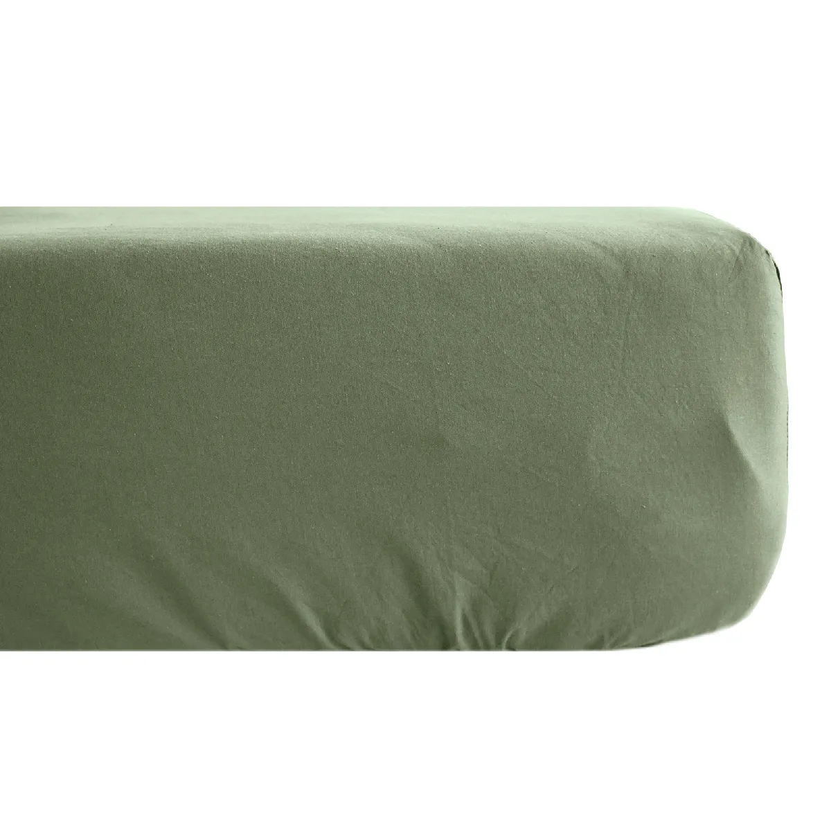 Drap Housse 180x200 Cm Mousseline De Coton Opera Vert Mousse