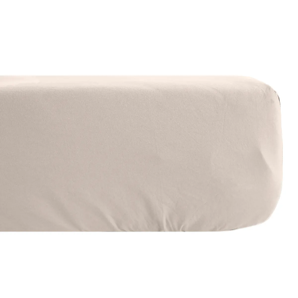 Drap Housse 140x190 Cm Mousseline De Coton Opera Beige Naturel