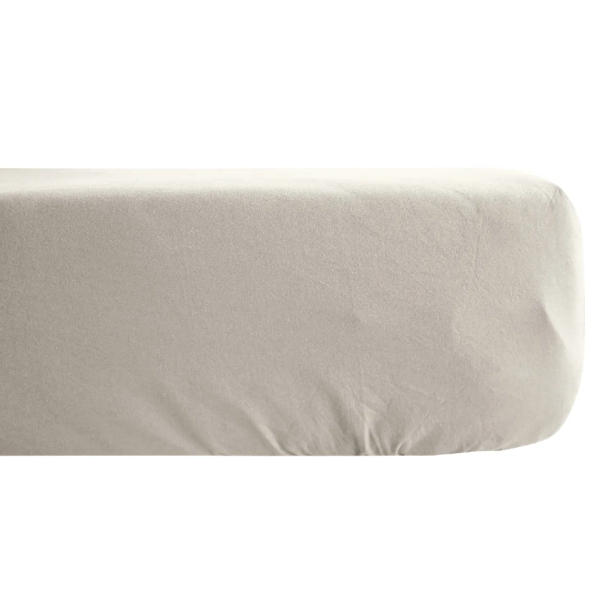 Drap Housse Concerto Satin De Coton 160x200 Cm Bonnet 35 Cm Uni Beige Lin