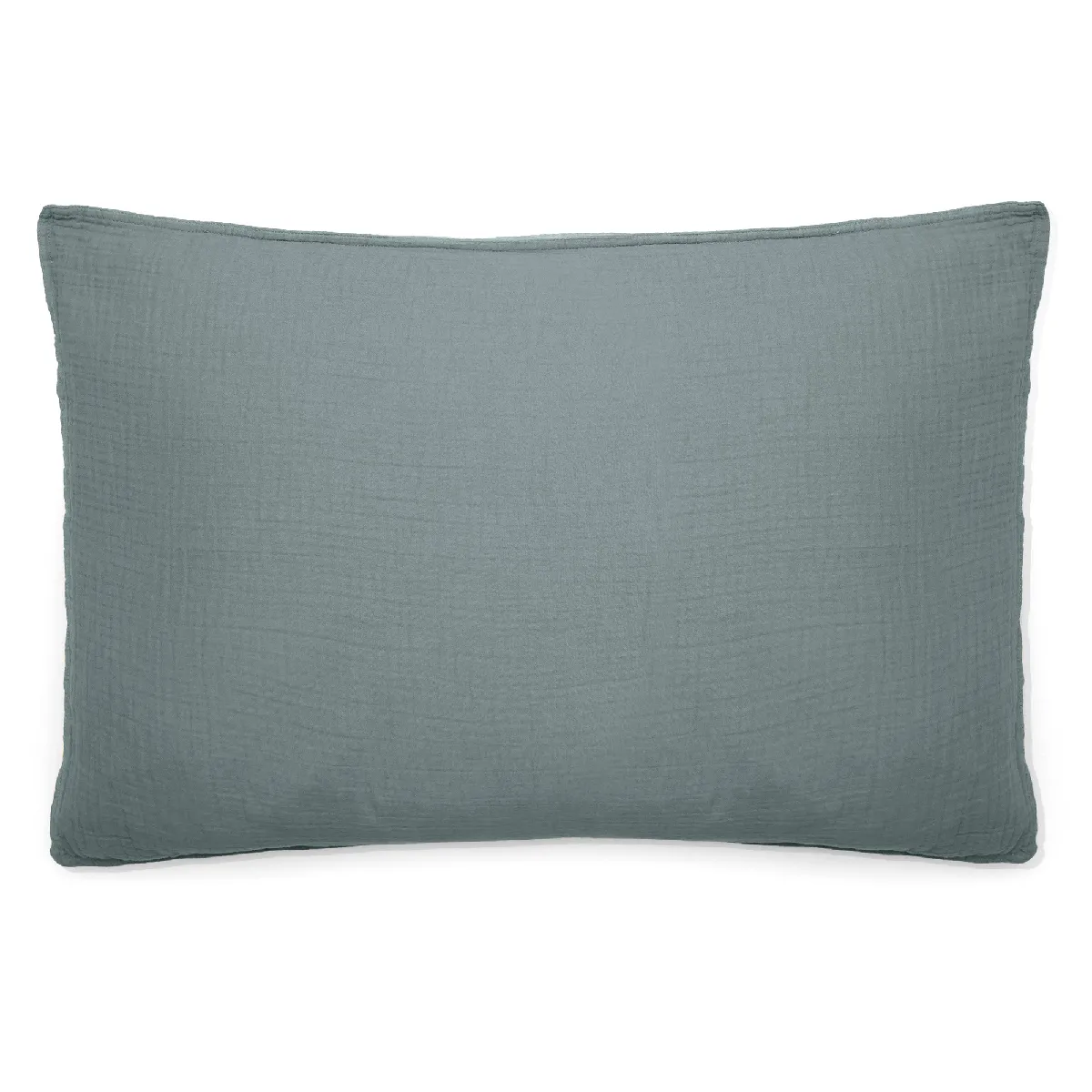 Taie D'oreiller 50x70 Cm Mousseline De Coton Milos Vert Lichen