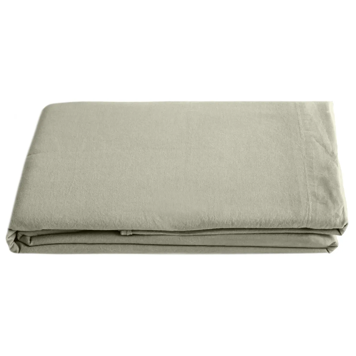 Drap Plat Lin Et Coton 270x300 Cm Collection Opera Vert Laurier