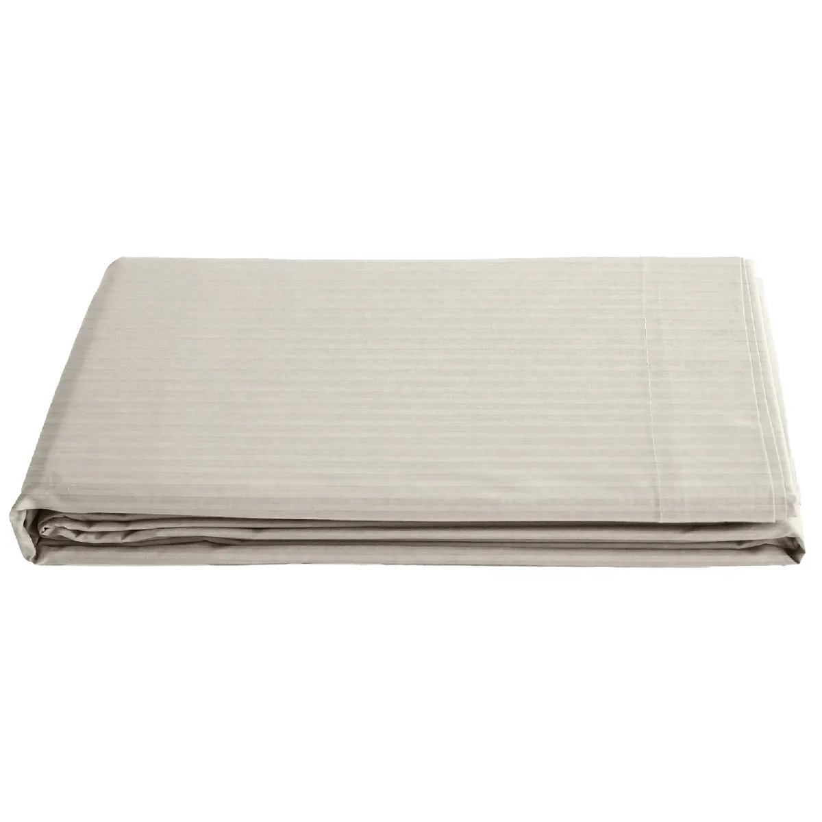 Drap Plat 240x300 Cm Satin Concerto À Rayures Beige Lin