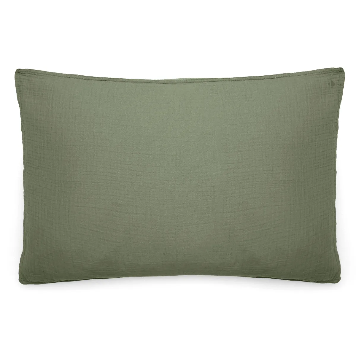 Taie D'oreiller 50x70 Cm Mousseline De Coton Milos Vert Mousse