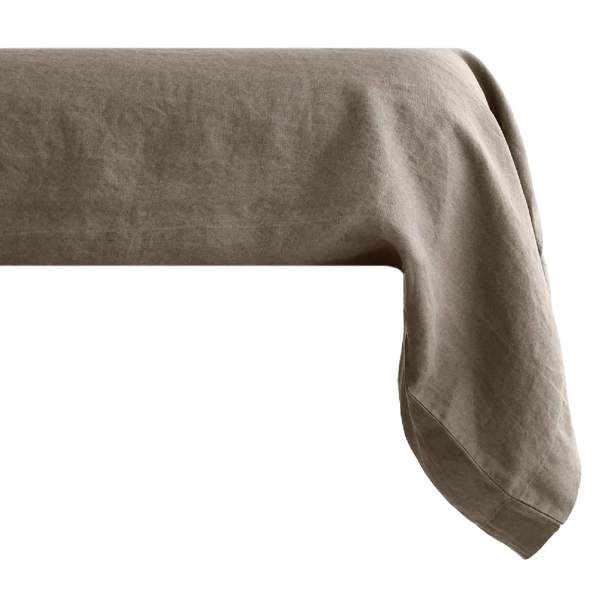 Taie De Traversin Palace Pur Coton Lavé 195x43 Cm Uni Marron Tabac