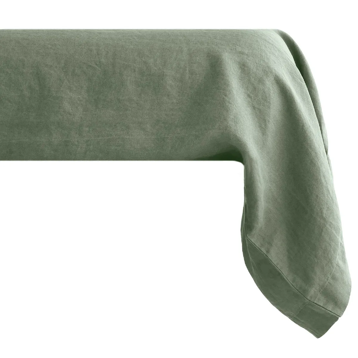 Taie De Traversin Palace Pur Coton Lavé 195x43 Cm Uni Vert Mousse