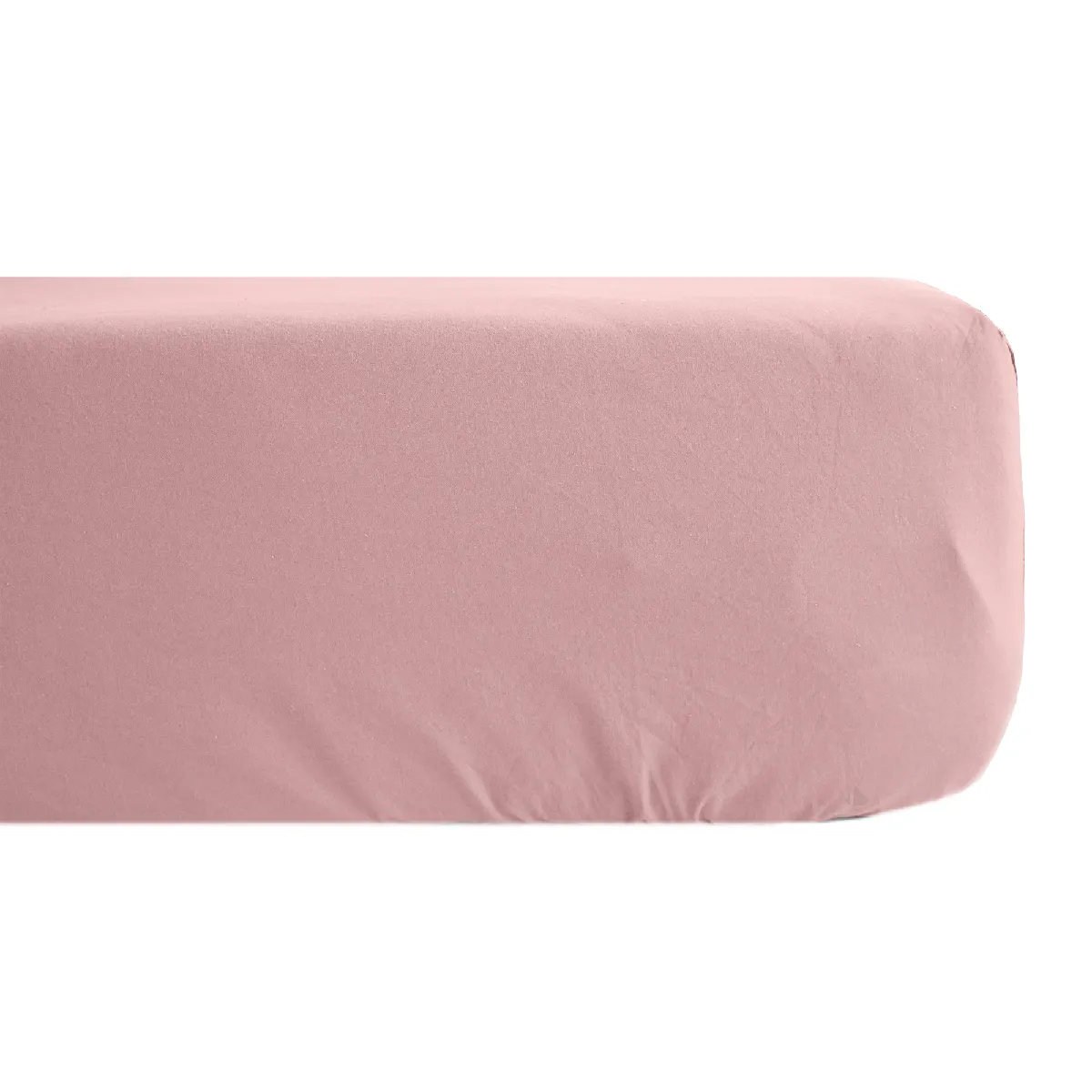 Drap Housse Uni 180x200 Cm Bonnet 40 Cm Percale De Coton Manoir Rose