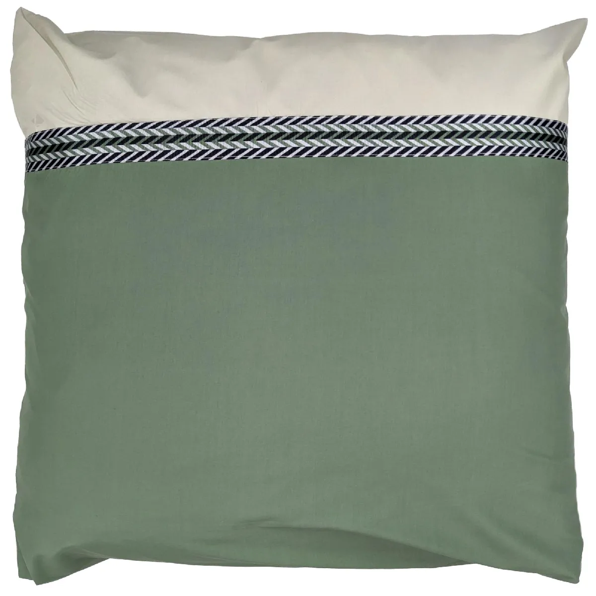 Taie D'oreiller 65x65 Cm Percale Coton Noa Vert Kaki