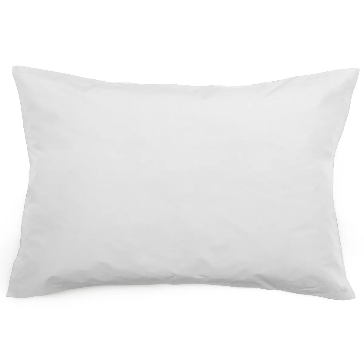 Taie D'oreiller Volants Plats 50x70 Cm Percale Manoir Gris Perle