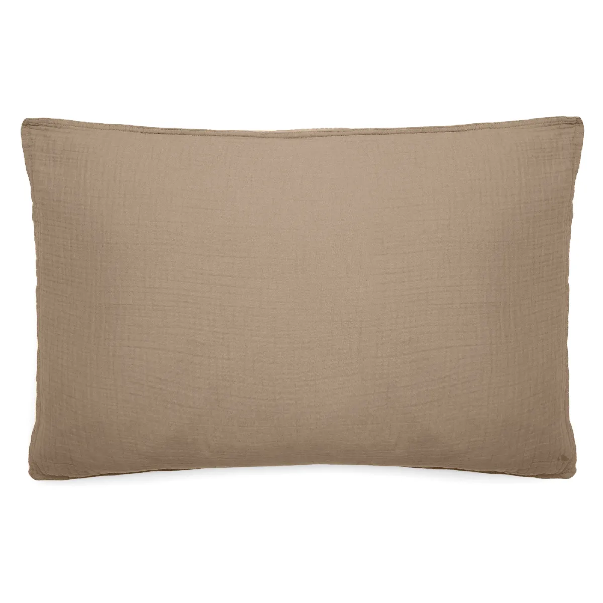 Taie D'oreiller 50x70 Cm Mousseline De Coton Milos Marron Camel