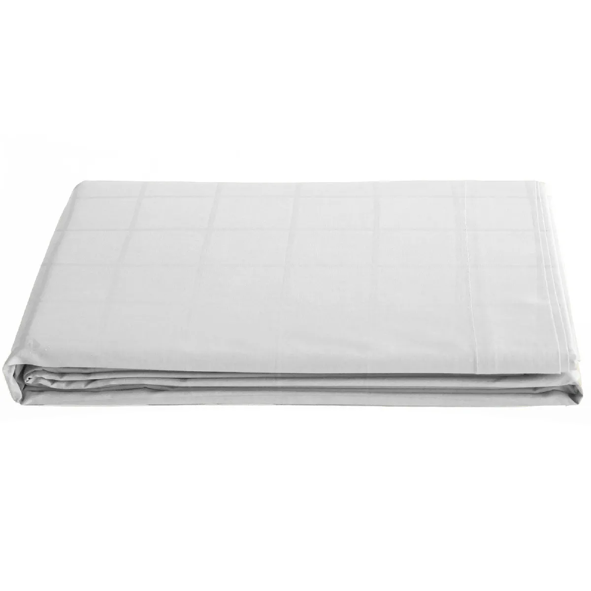 Drap Plat 240x300 Cm Satin Concerto À Carreaux Blanc Neige