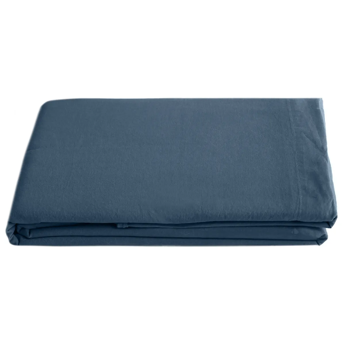 Drap Plat Lin Et Coton 270x300 Cm Collection Opera Bleu Ardoise