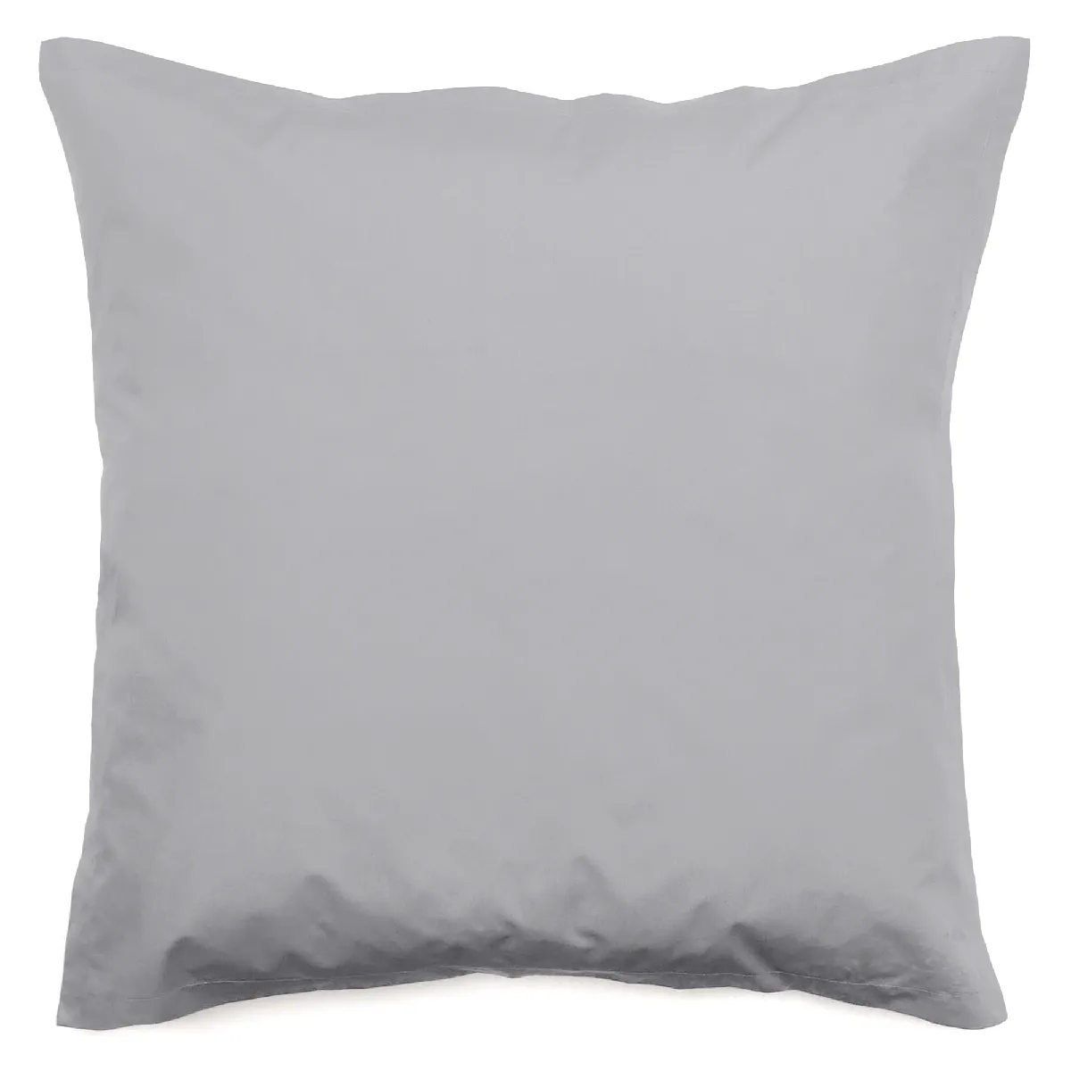 Taie D'oreiller Volants Plats 65x65 Cm Percale Manoir Gris Acier