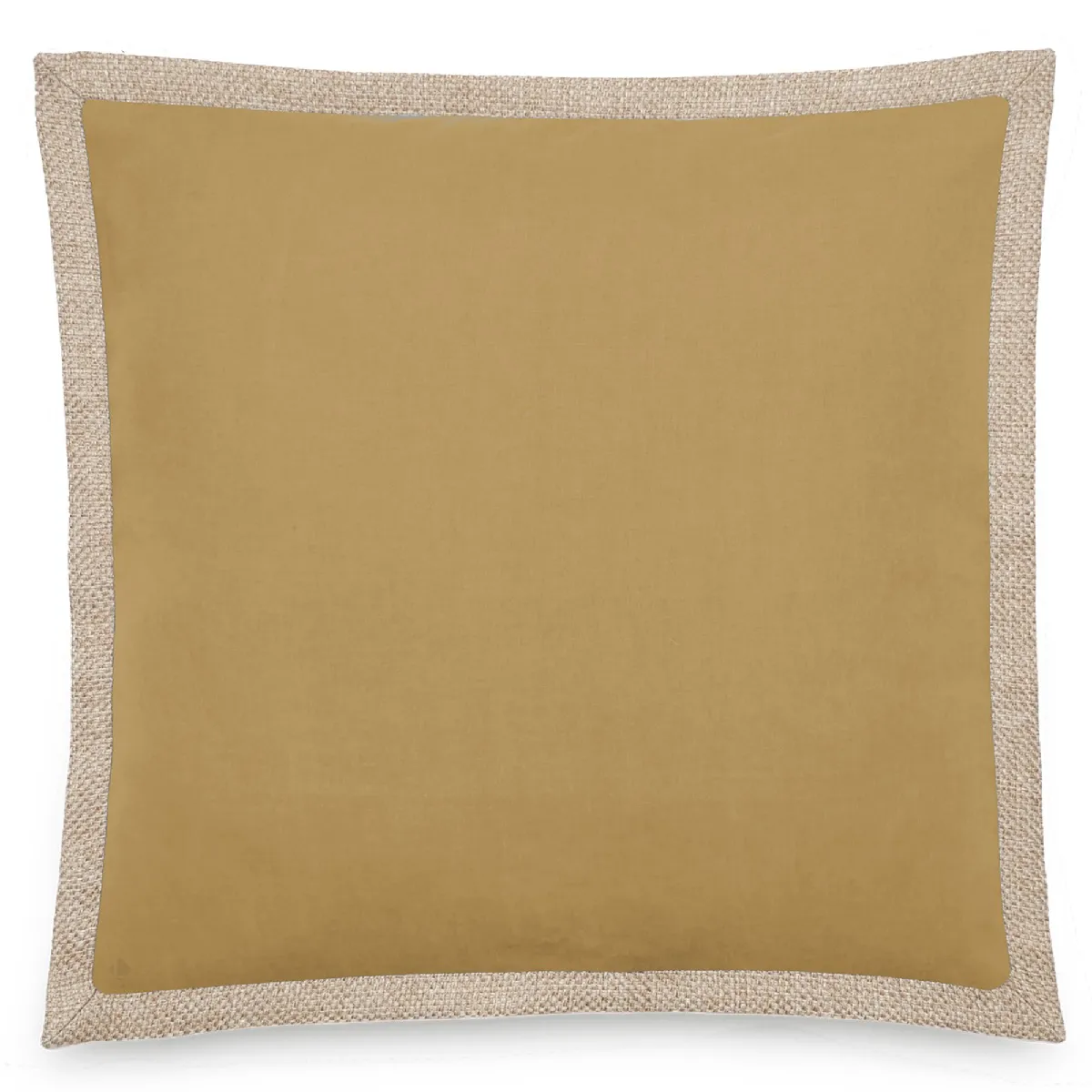Housse De Coussin Coton Et Lin 45x45 Cm Luzia Finition Volant En Jute Jaune Houblon