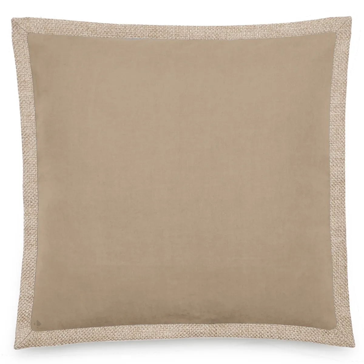 Housse De Coussin Coton Et Lin 45x45 Cm Luzia Finition Volant En Jute Marron Camel
