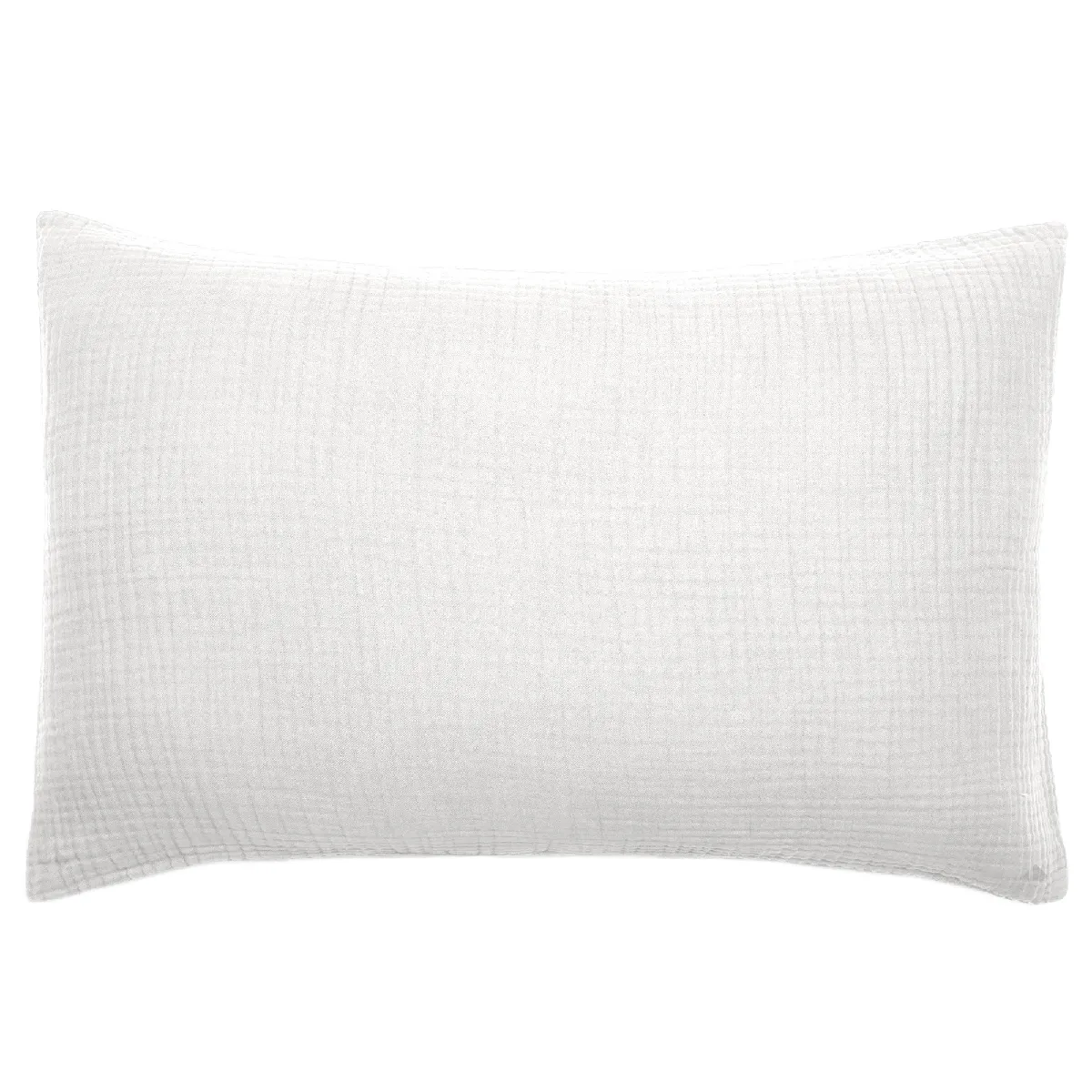 Housse De Coussin 40x60 Cm Coton Collection Paros Blanc Neige