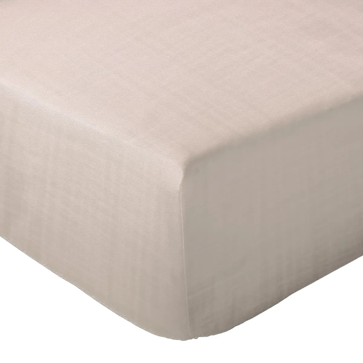 Drap Housse Milos Mousseline De Coton 180x200 Cm Bonnet 30 Cm Uni Beige Naturel