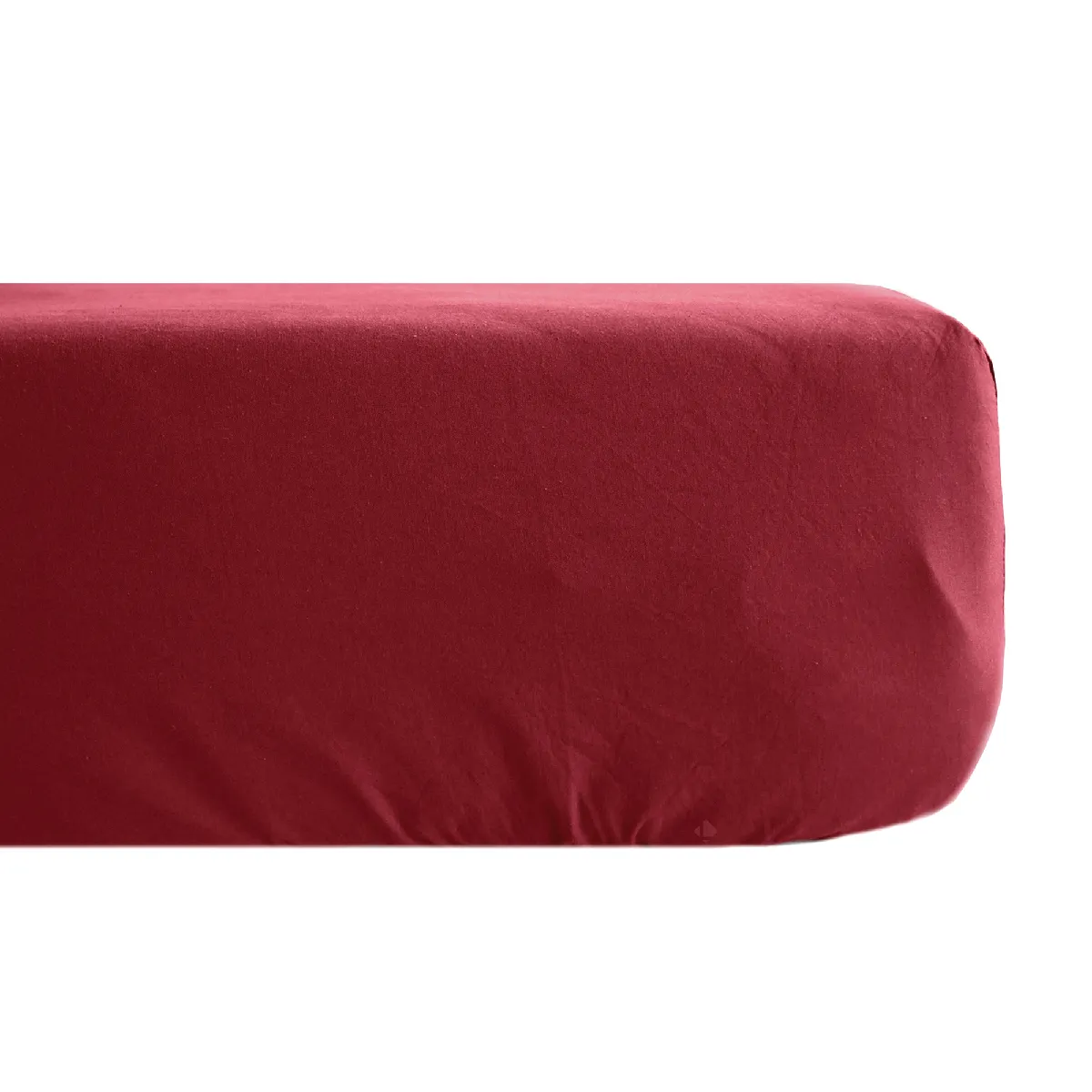 Drap Housse Uni 80x200 Cm Bonnet 35 Cm Percale De Coton Manoir Rouge Carmin