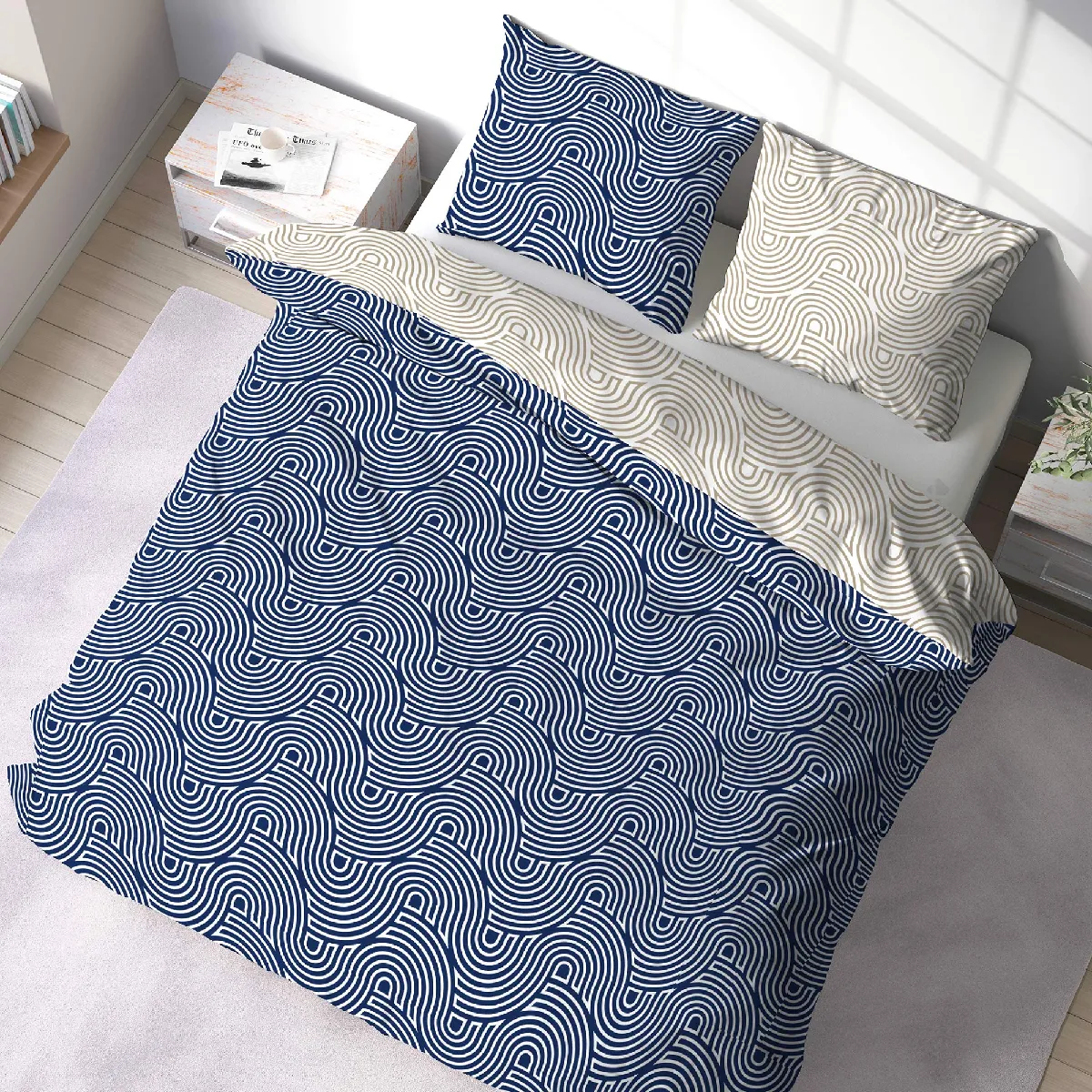 Parure De Lit 3 Pièces 240x220 Ania 100% Polyester Microfibre