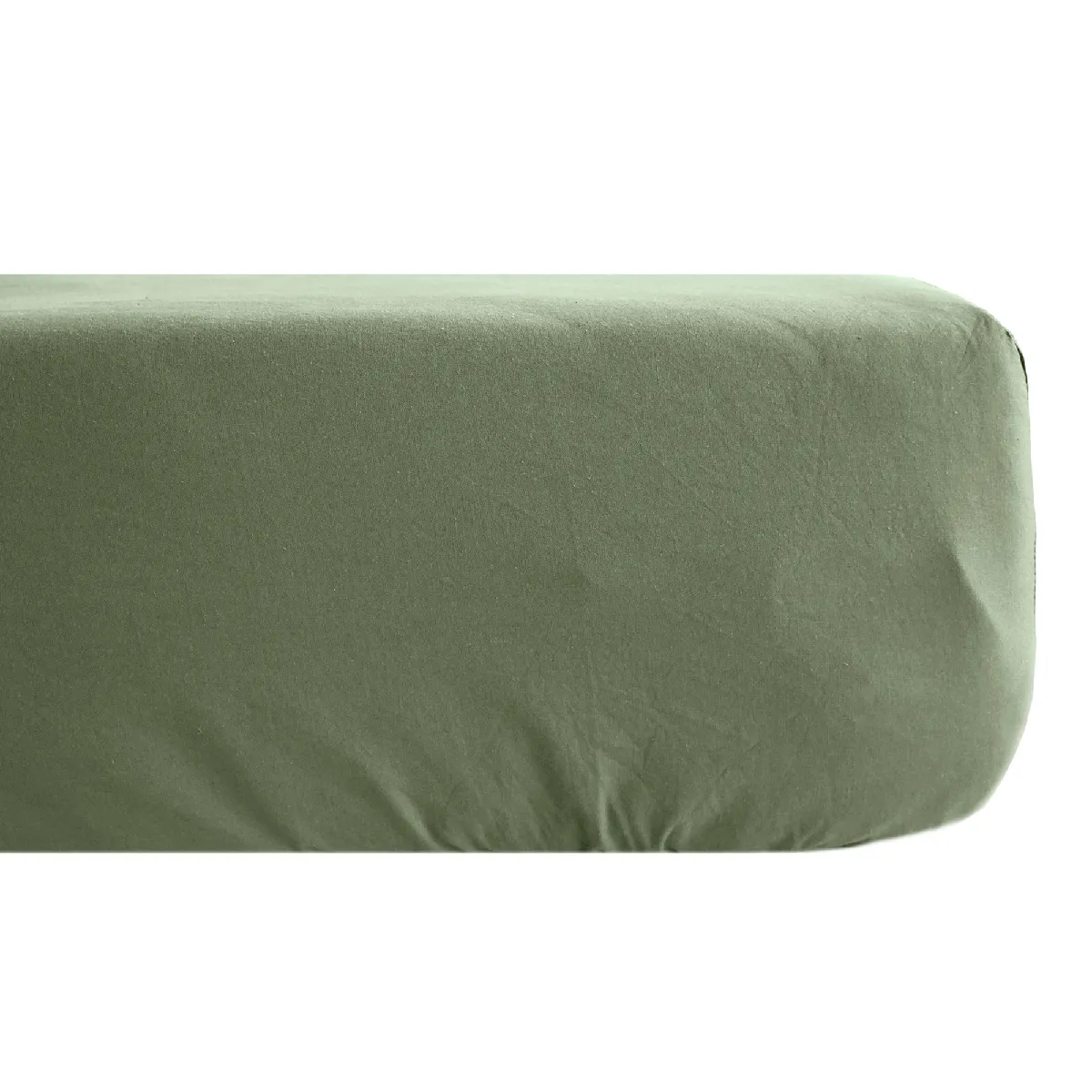 Drap Housse 160x200 Cm Mousseline De Coton Opera Vert Mousse