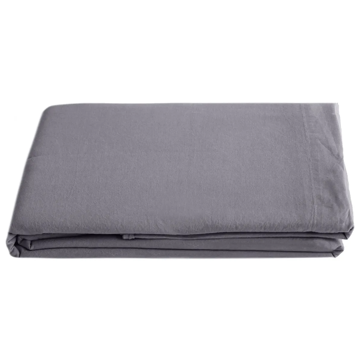 Drap Plat Lin Et Coton 270x300 Cm Collection Opera Gris Brume