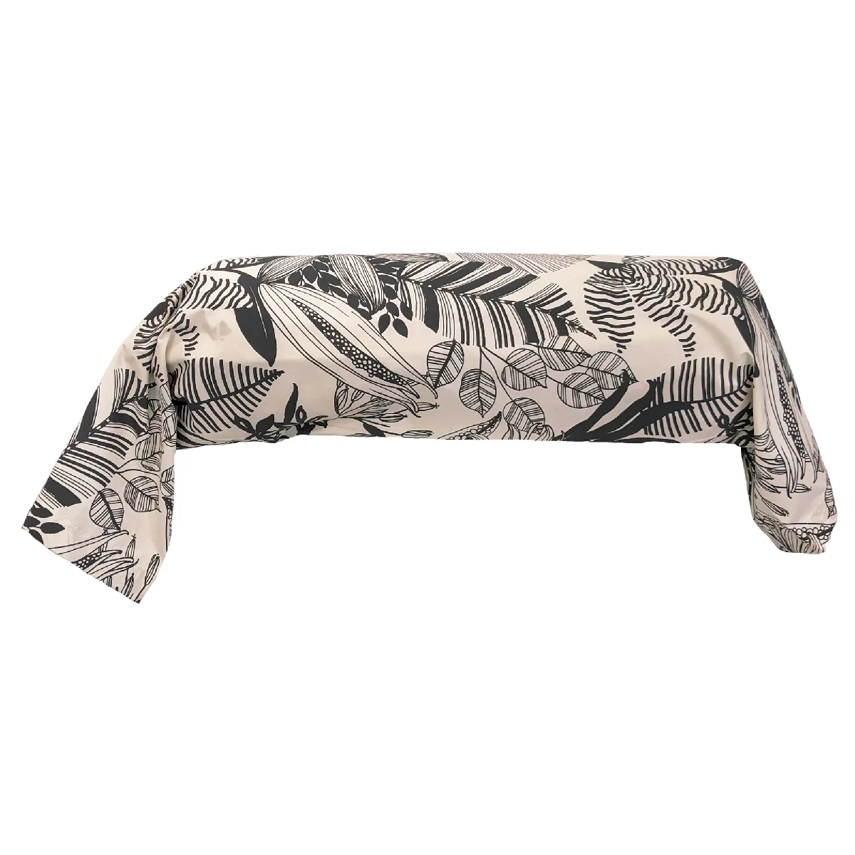 Taie De Traversin 140x43 Cm Percale De Coton Alba Beige/noir