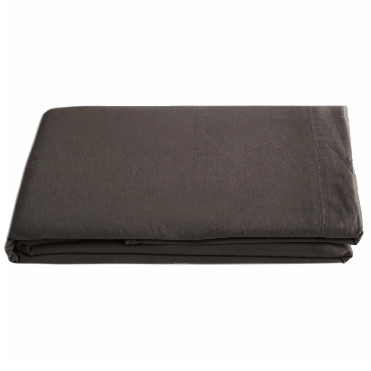 Drap Plat Palace Pur Coton Lavé 270x290 Cm Uni Marron Café