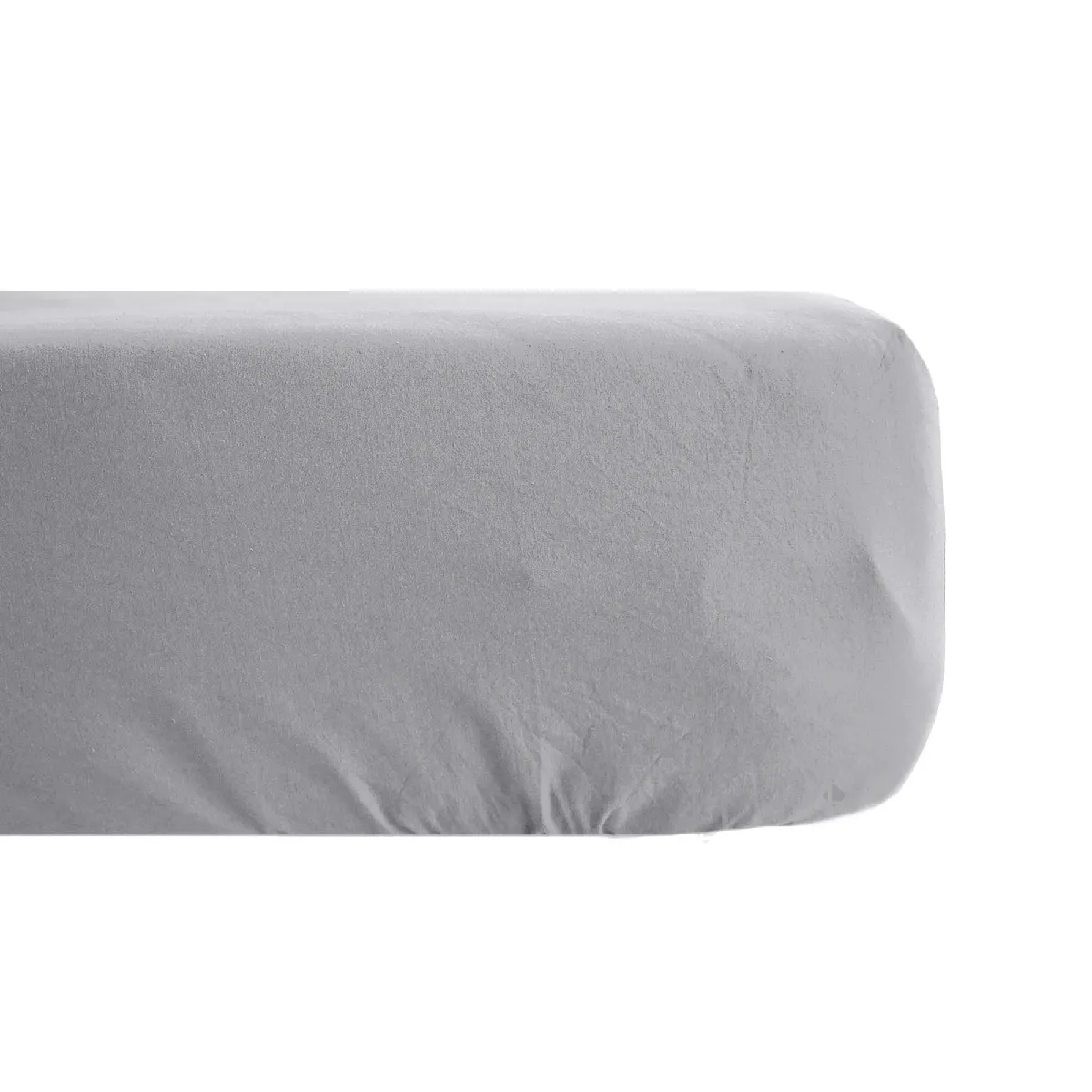 Drap Housse Uni 80x200 Cm Bonnet 35 Cm Percale De Coton Manoir Gris Acier