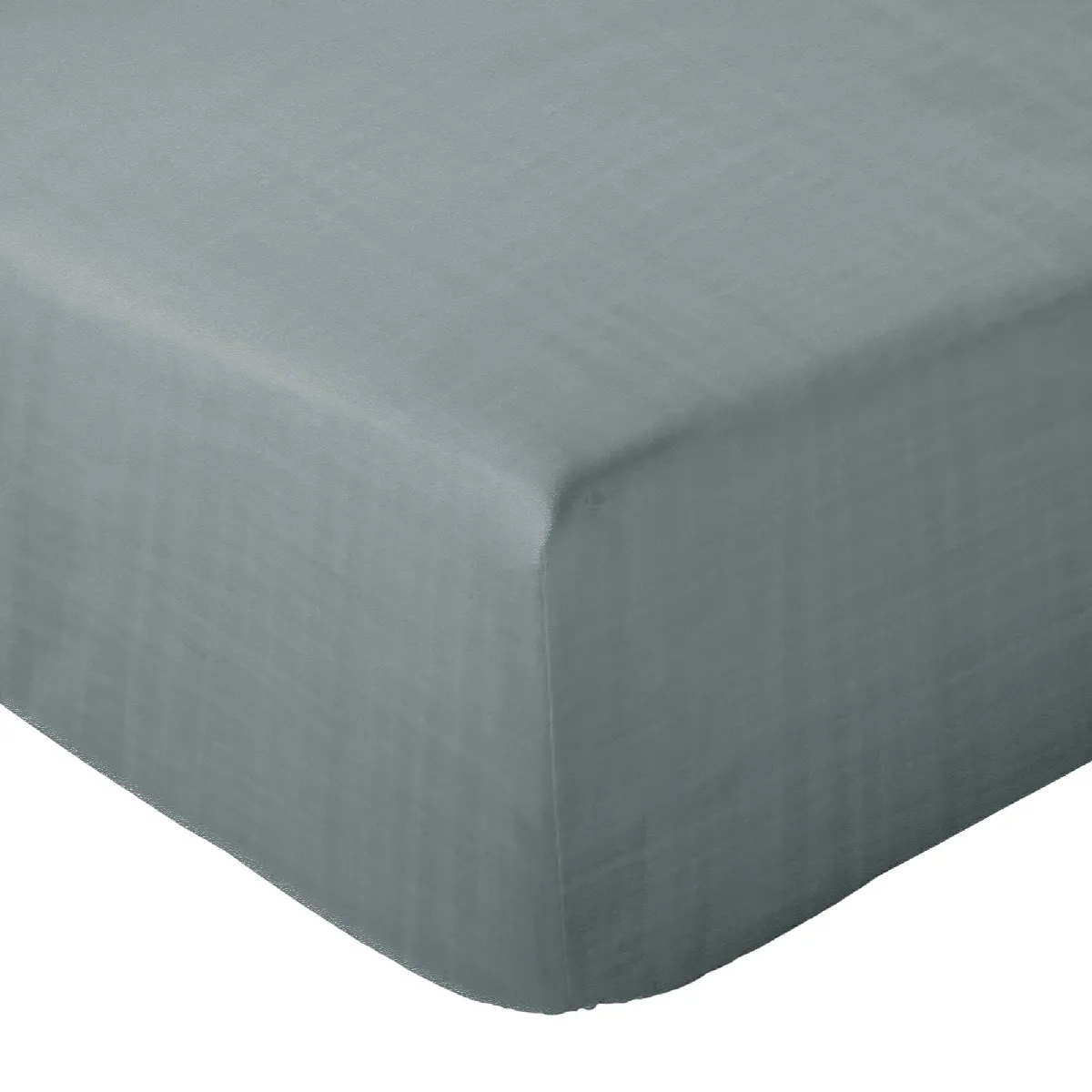Drap Housse Milos Mousseline De Coton 160x200 Cm Bonnet 30 Cm Uni Vert Lichen