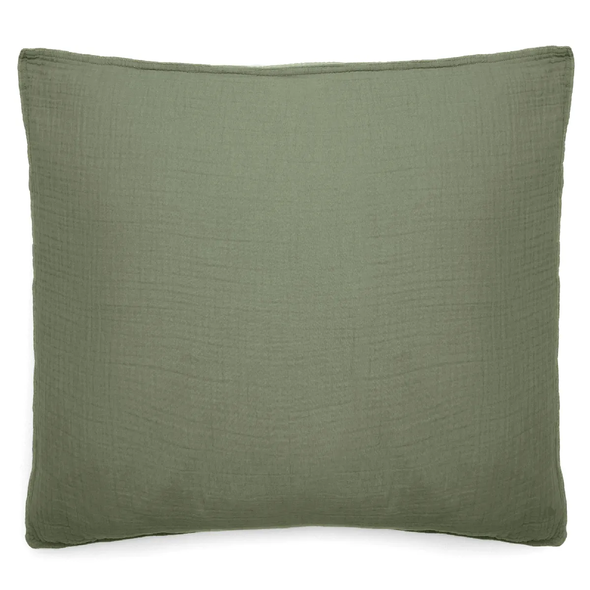 Taie D'oreiller 65x65 Cm Mousseline De Coton Milos Vert Mousse