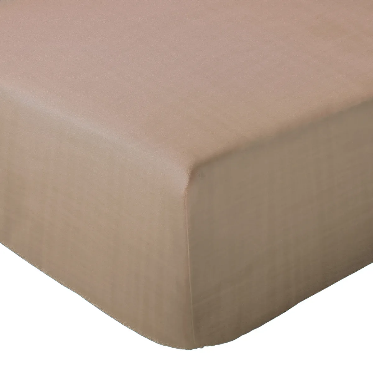 Drap Housse Milos Mousseline De Coton 180x200 Cm Bonnet 30 Cm Uni Marron Camel