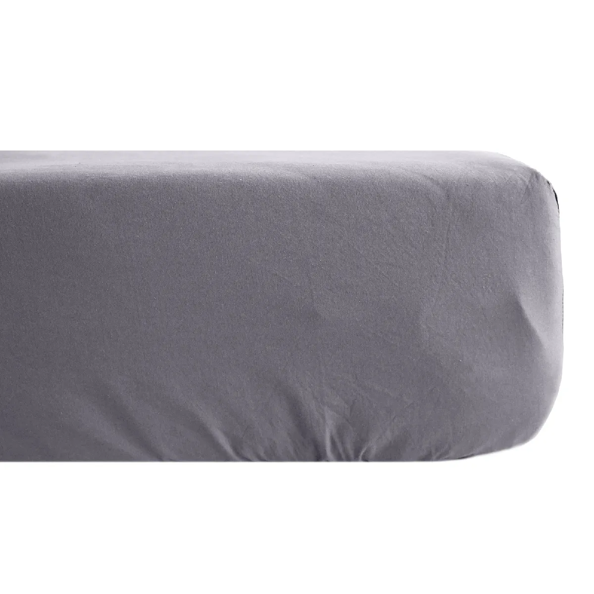 Drap Housse 140x190 Cm Mousseline De Coton Collection Opera Gris Brume