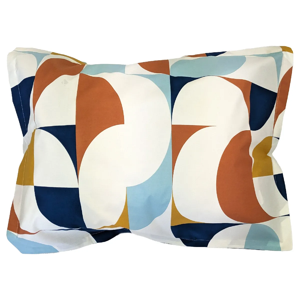 Taie D'oreiller 50x70 Cm Percale De Coton Modulo Bleu Cobalt