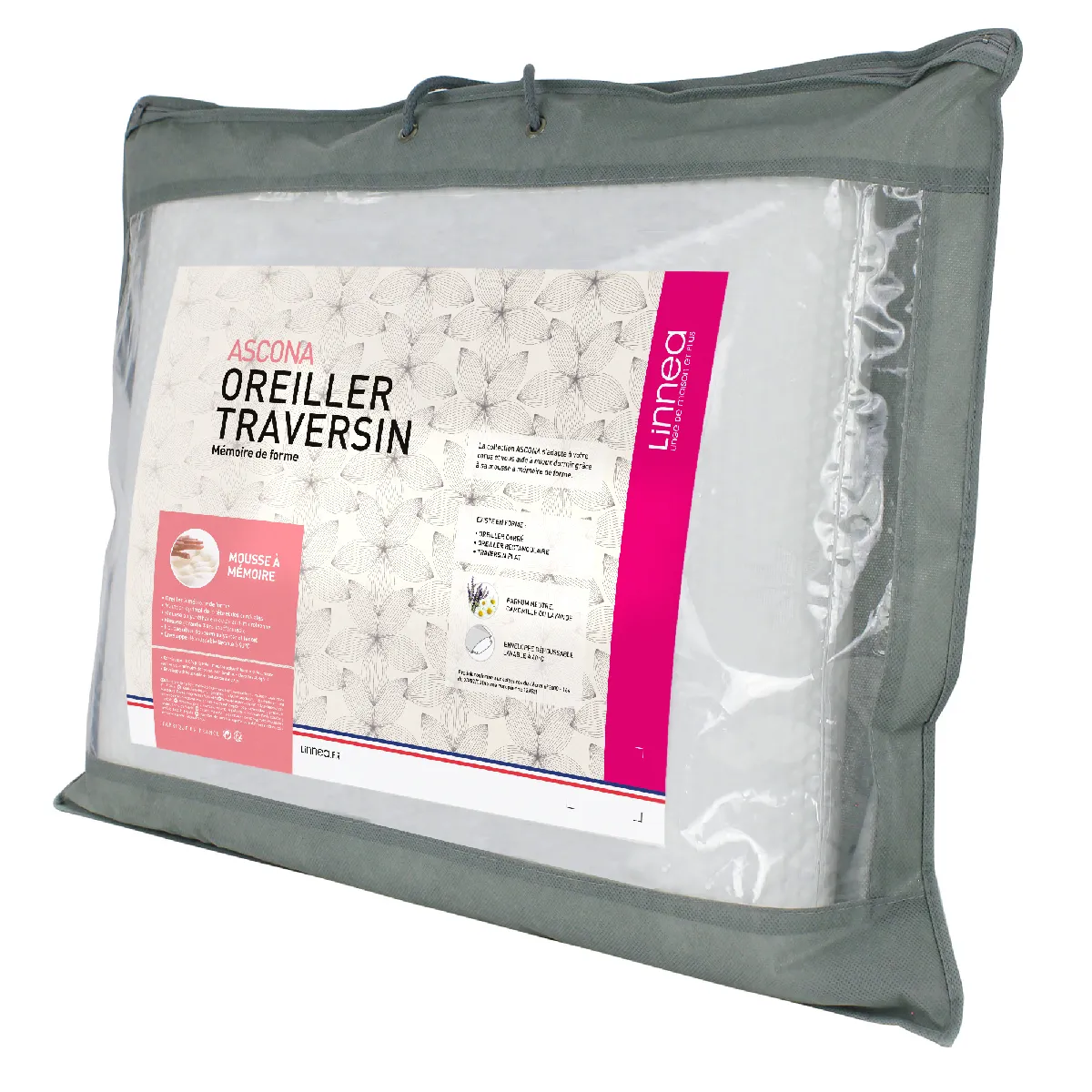 Oreiller 60x60 Cm Ascona Mousse À Mémoire De Forme Visco