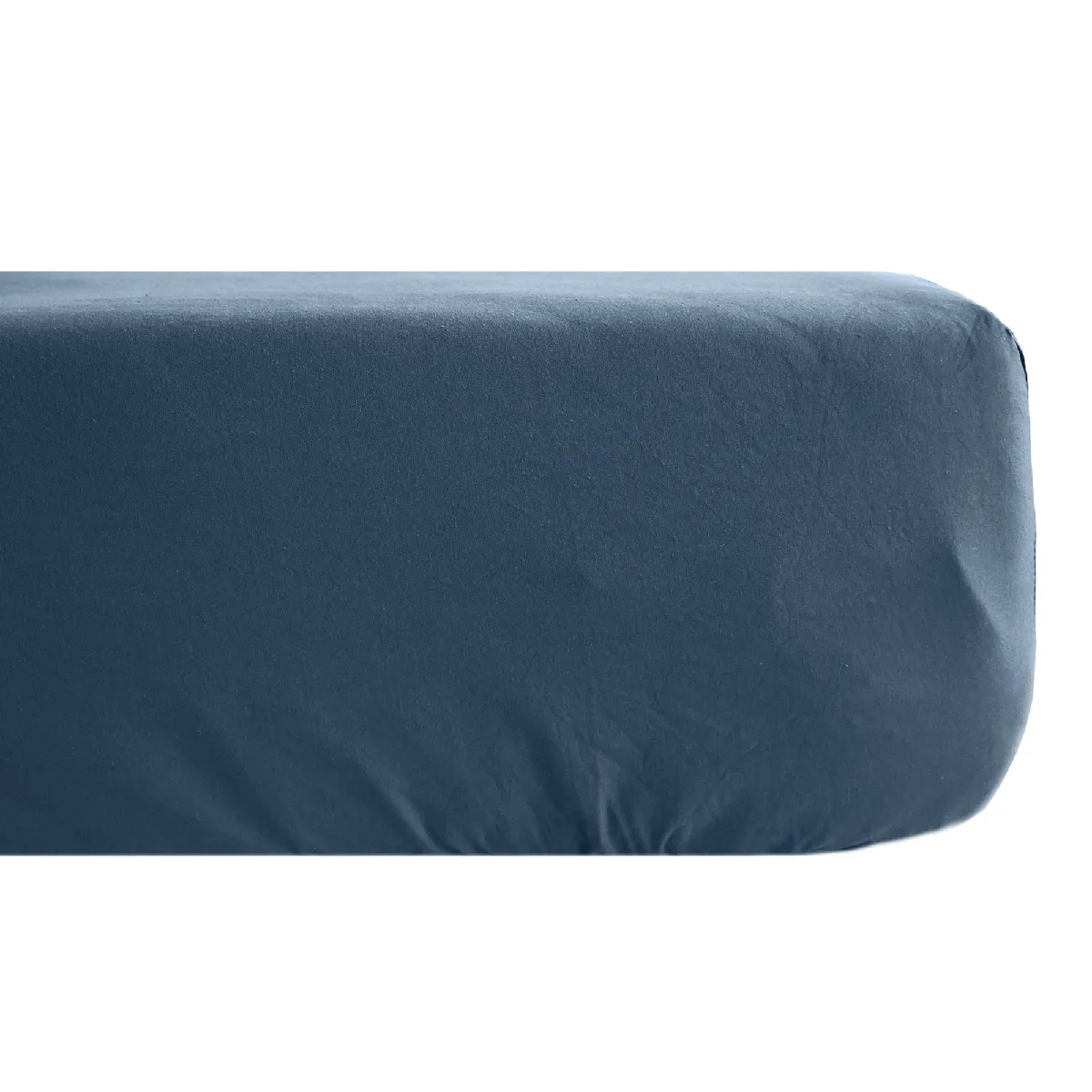 Drap Housse 180x200 Cm Mousseline De Coton Opera Bleu Ardoise
