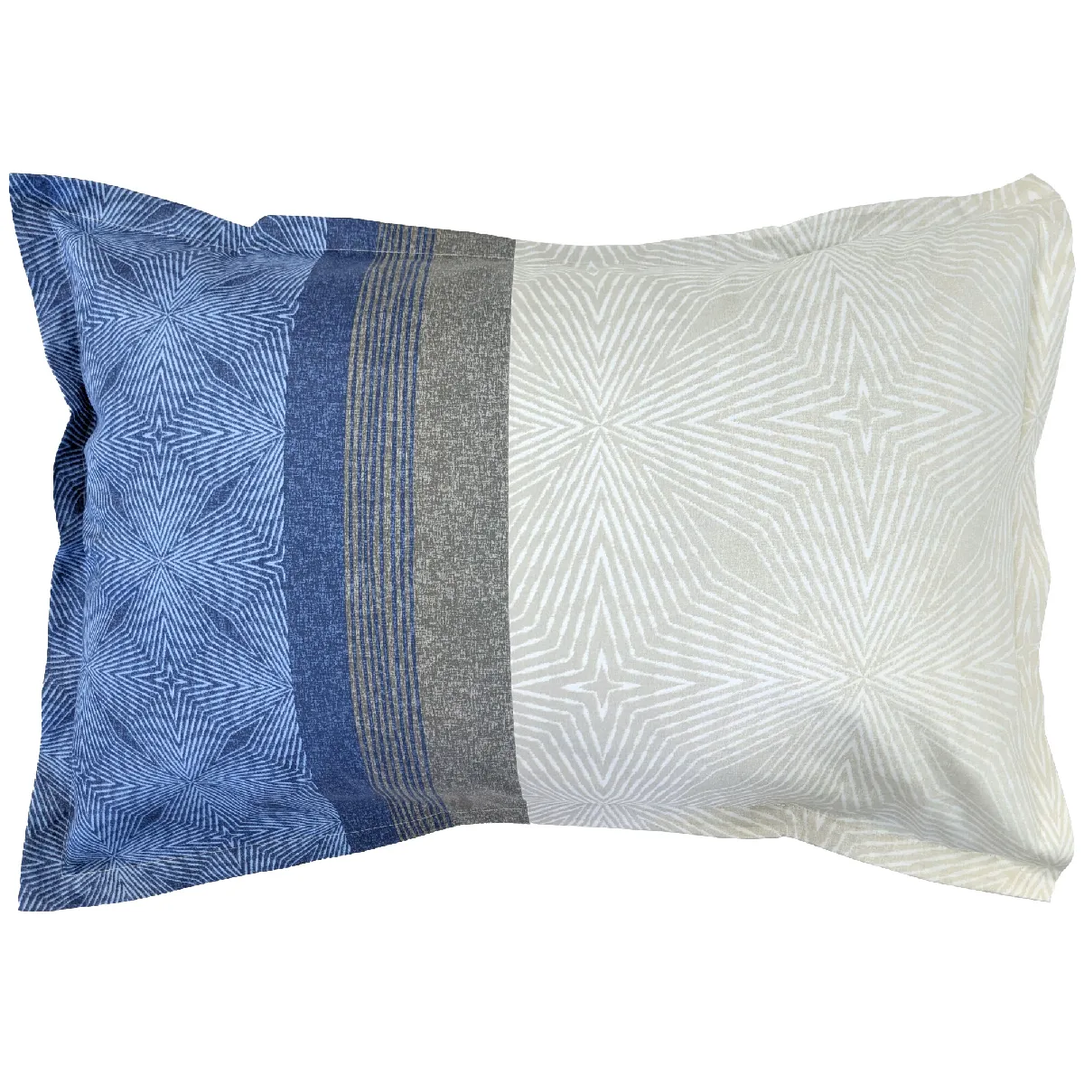 Taie D'oreiller 70x50 Cm Satin De Coton Tiago Bleu Indigo