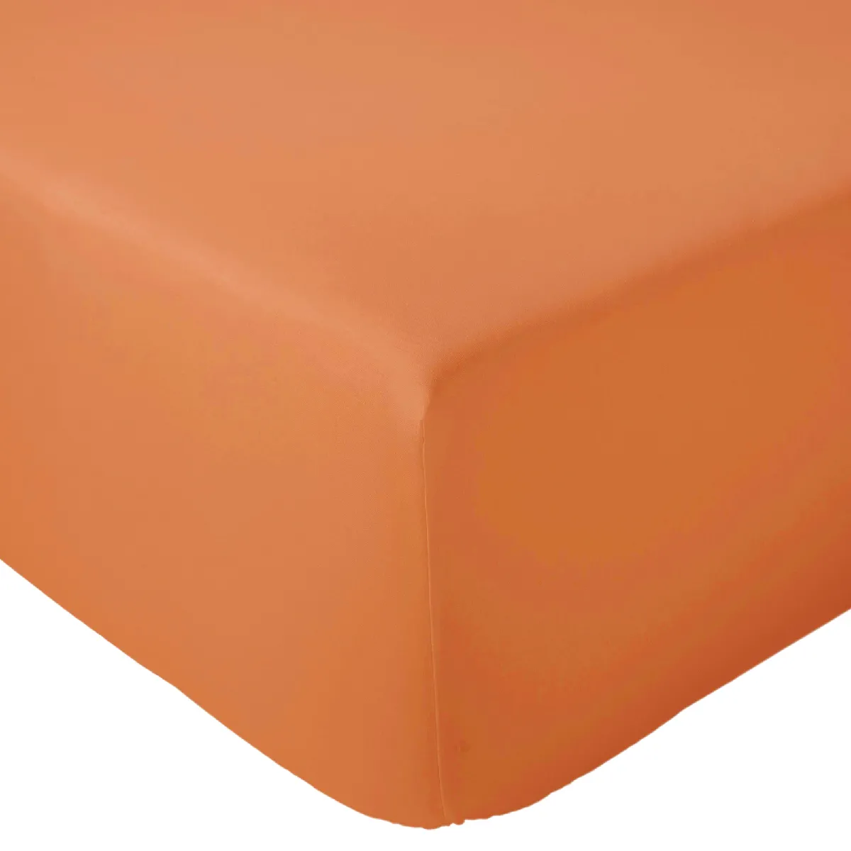 Drap Housse 90x190 Cm Bonnet 40 Cm Percale De Coton Passion Percale Marron Cognac