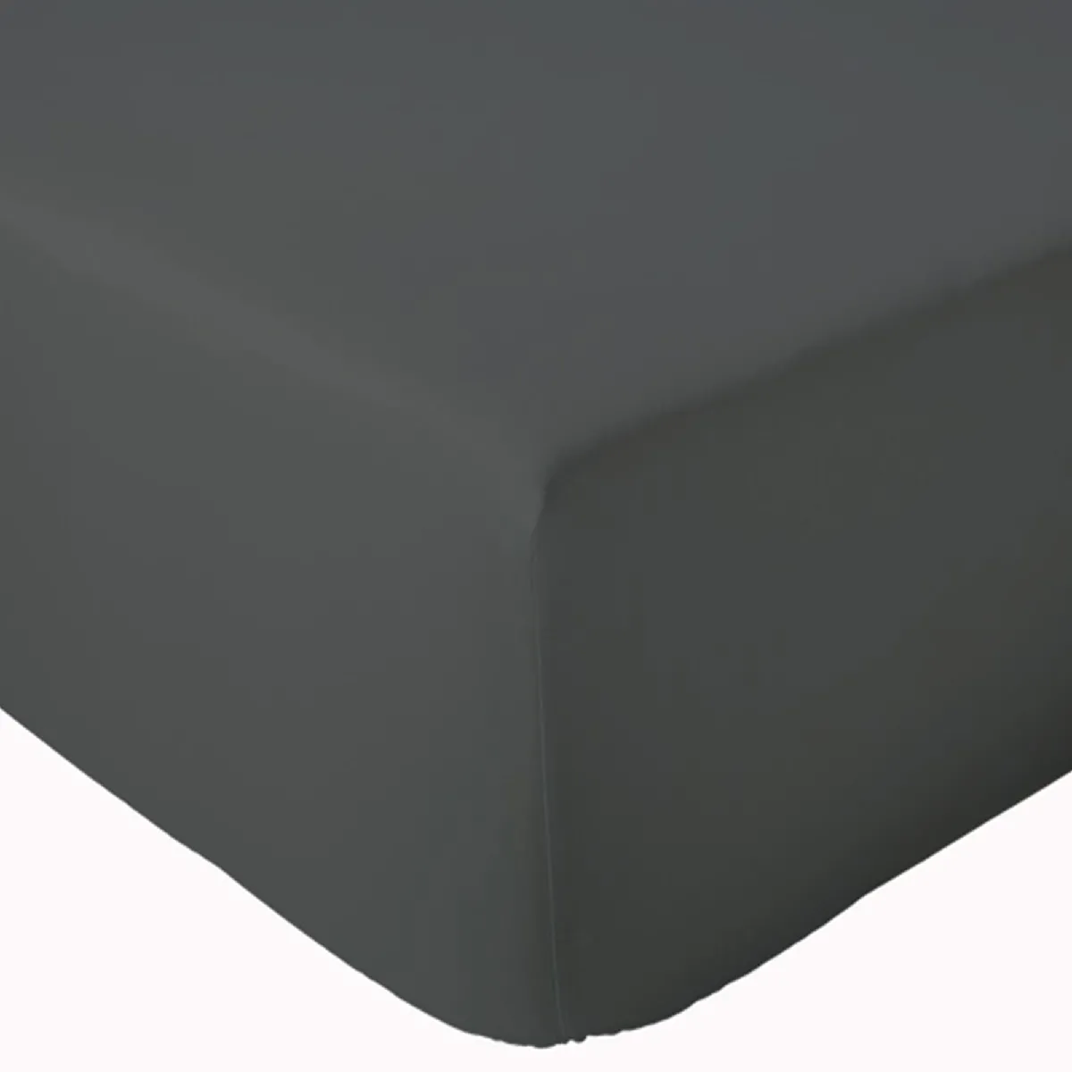 Drap Housse 200x200 Cm Bonnet 40 Cm Percale De Coton Passion Percale Gris Anthracite