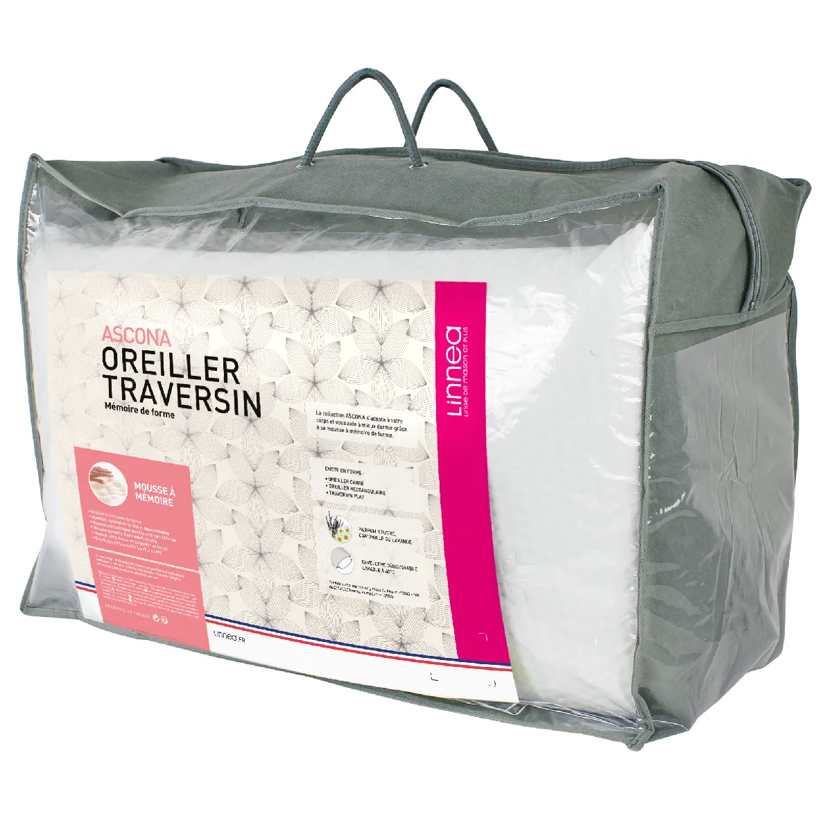 Traversin Plat 150x35 Cm Ascona Mousse À Mémoire De Forme Visco