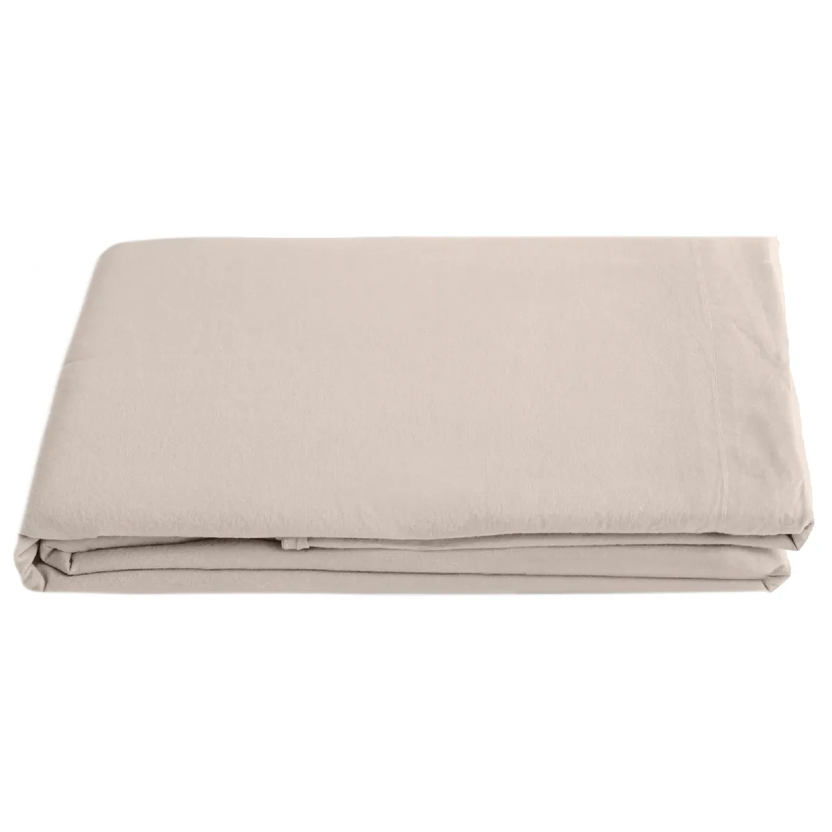 Drap Plat Lin Et Coton 270x300 Cm Collection Opera Beige Naturel
