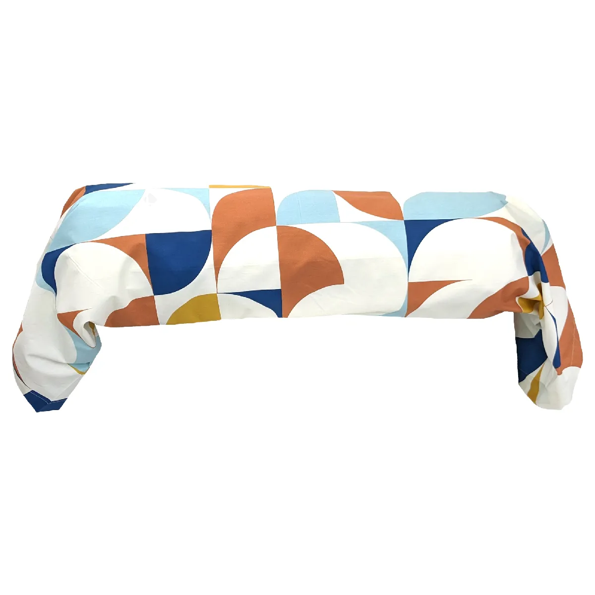 Taie De Traversin 200x43 Cm Percale De Coton Modulo Bleu Cobalt